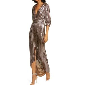 Ba&sh Elegant Metallic Evening Gown